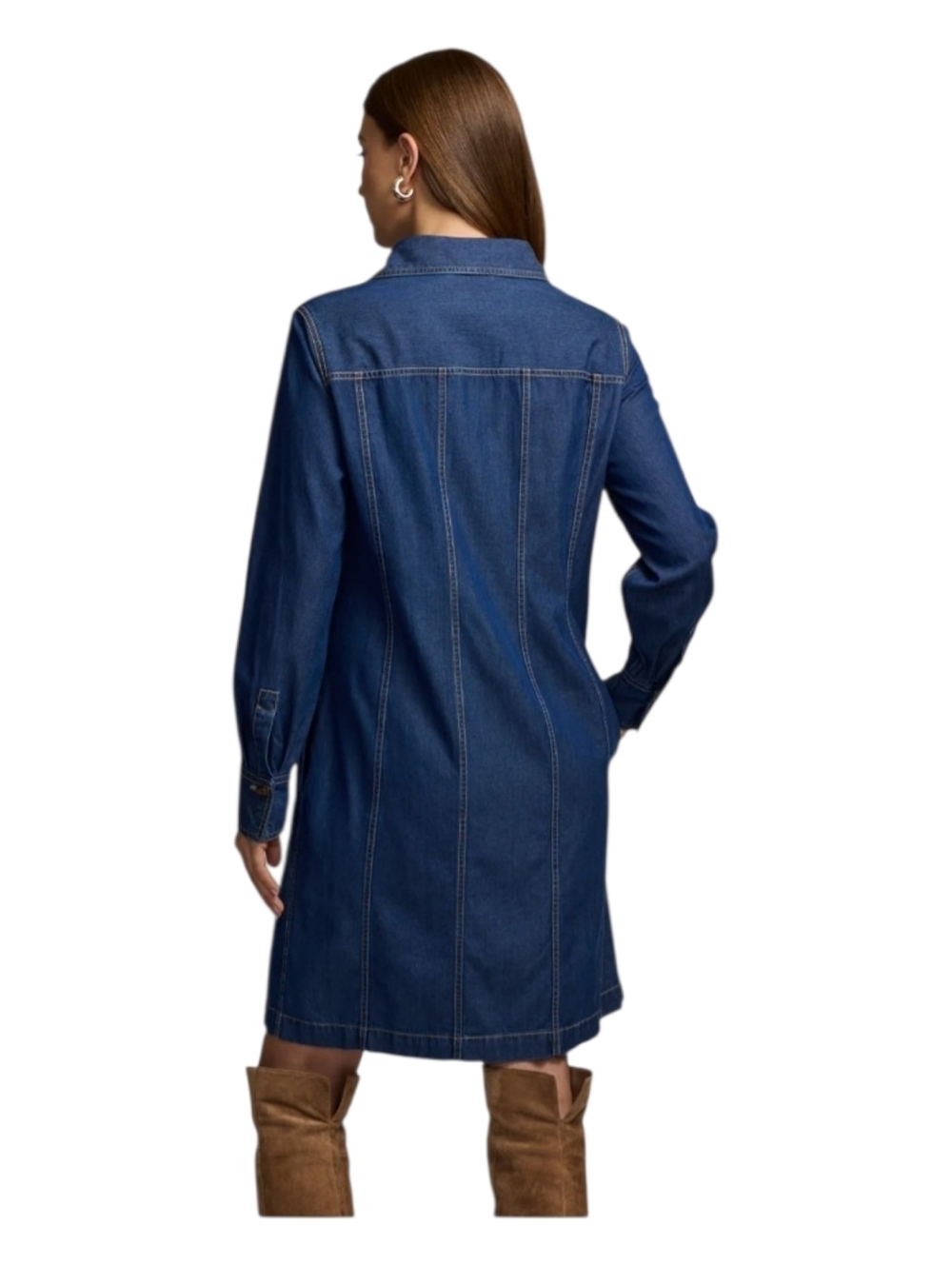Hinson Wu Sabrina Denim Shirt Dress S Tencel Cotton Soft Lightweight Tie Waist - Picture 2 of 11